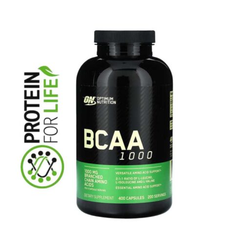 Optimum Nutrition BCAA Capsules, 400 Capsules, 1000 mg, Supports Recovery