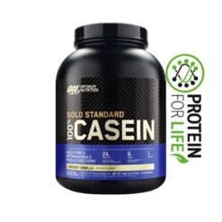 Optimum Nutrition Gold Standard 100% Casein, Creamy Vanilla, 4 LB, 24 Grams of Protein
